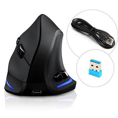 Lefon F35 Wireless Mouse Vertical Rechargeable Ergonomic Mouse 2400 DPI Optical Gaming Mice for Gamer Computer Laptop PC Mac IOS