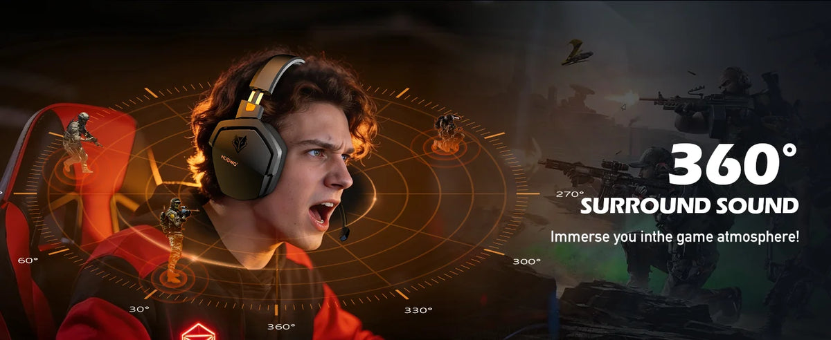 NUBWO G06 Gaming Headset 2.4GHz Bluetooth 5.3 Wireless Headphones Stereo Dual Mode Mic for PS5 PS4 PC Switch Mobile Phone Laptop