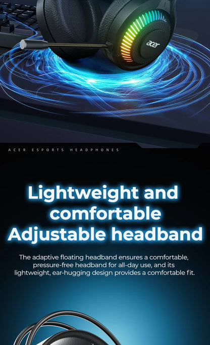 RGB Cool Lighting Wired Earphones Low Latency Headphones with Mic Breathable Comfortable Earbuds Surround Sound Effects for Game