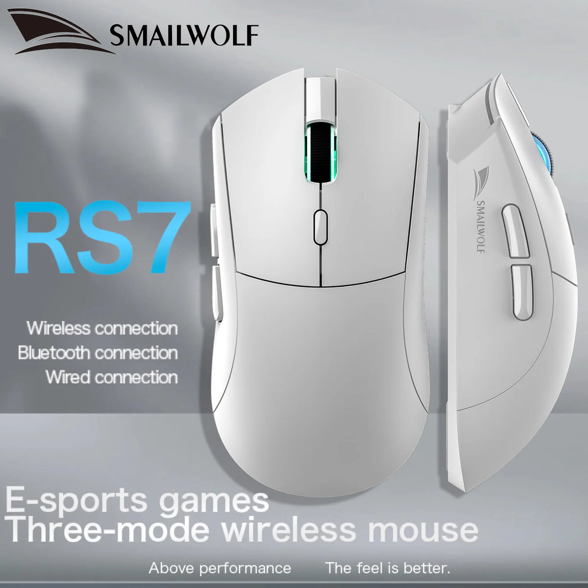SMAILWOLF RS7 Bluetooth wireless gaming mouse PAW3311 macro driver laptop desktop computer office game 20000dpi