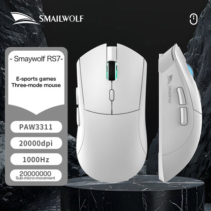 SMAILWOLF RS7 Bluetooth wireless gaming mouse PAW3311 macro driver laptop desktop computer office game 20000dpi