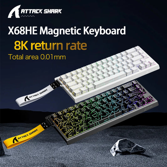 ATTACK SHARK X68HE X68Pro He Magnetic Mechanical Keyboard for Pro Gaming 0.01mm Rapid Trigg 8000Hz SOCD/Rs 0.125ms 128K Rate