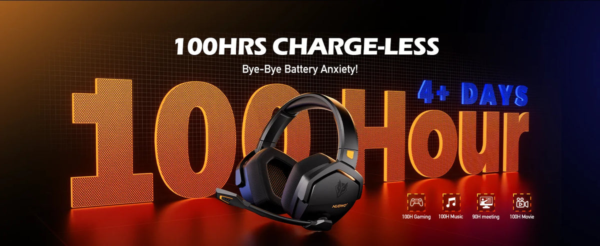 NUBWO G06 Gaming Headset 2.4GHz Bluetooth 5.3 Wireless Headphones Stereo Dual Mode Mic for PS5 PS4 PC Switch Mobile Phone Laptop